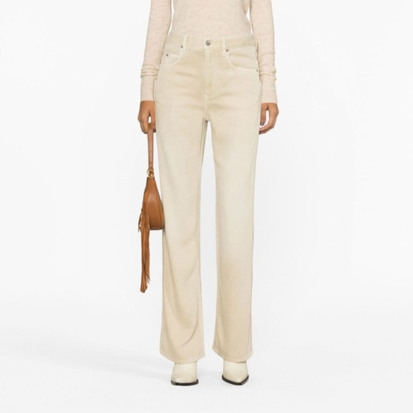 NWT $360 Marant Etoile Beige Belvira Bootcut Jeans In Ecru Size 32/US 0